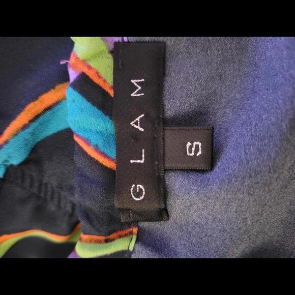 Glam small blue with multicolored accents lightweight mini dress - Picture 4 of 4